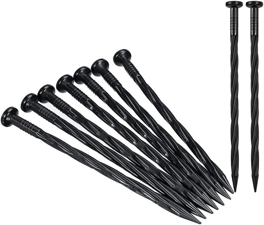 Plastic Landscape Anchoring Spikes 50 Pcs 8 Inch Nylon Spiral Landscape Spikes for Yard, Garden