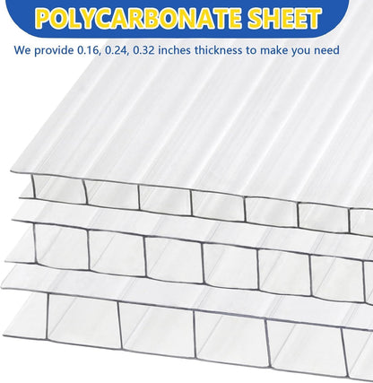Polycarbonate Greenhouse Panels, Twin-Wall Polycarbonate Sheet, Clear Panels for Greenhouse,Outdoor