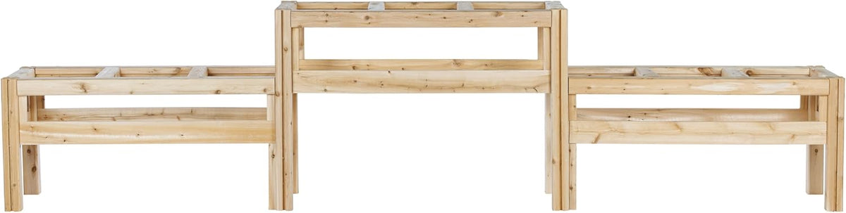 Greenes Fence Two-Tiers Nine Bucket Elevated Cedar Wood Garden Frame, 125 in. x 16 in. x 30 in.