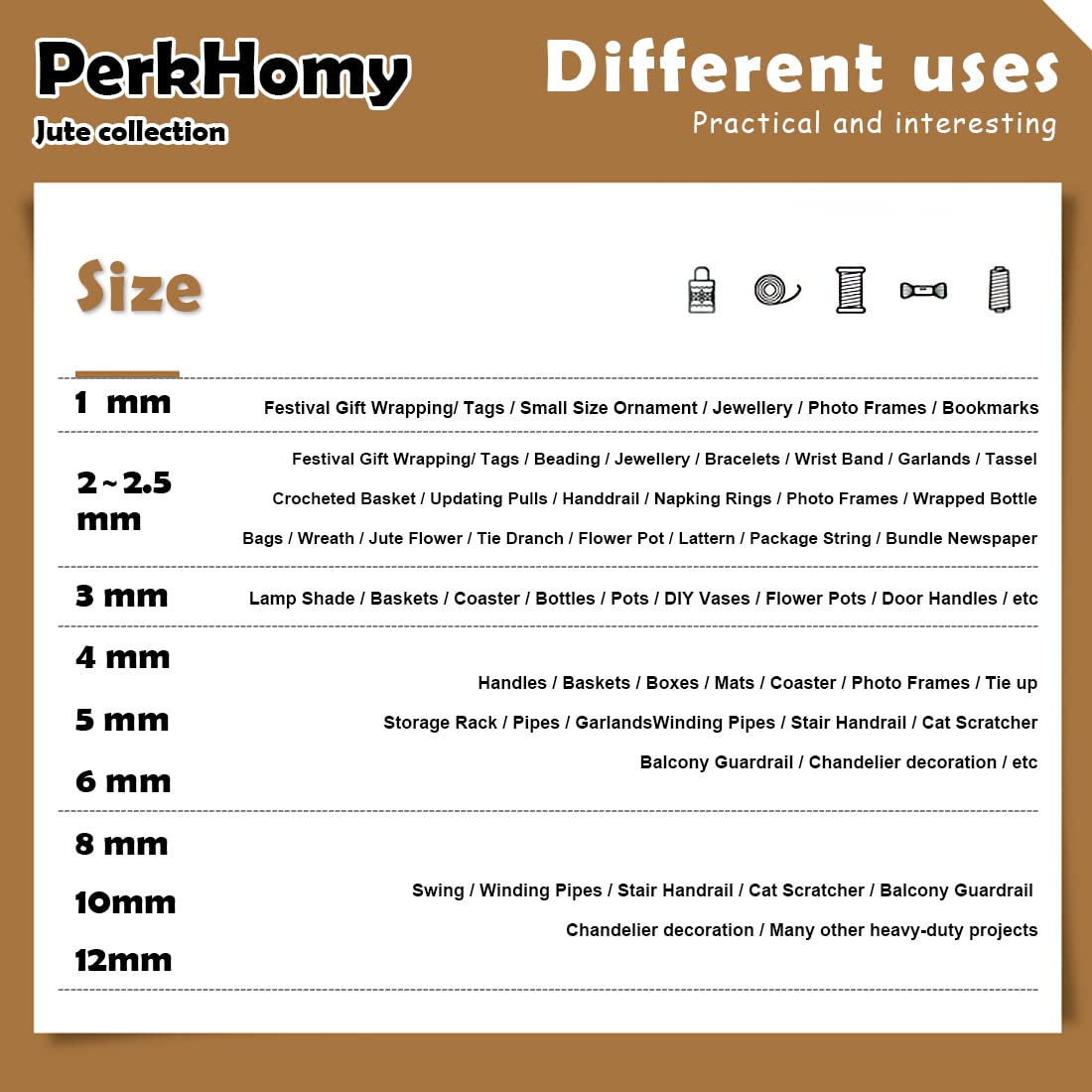 PerkHomy 1100FT Jute Twine String 2mm 3ply Natural Thin Twine for Craft Gardening Gift Wrapping