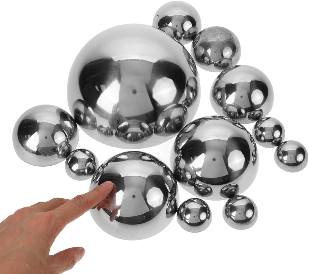 HANABASS 12Pcs Gazing Balls Reflective Hemisphere Stainless Steel Garden Mirror Globe Polished