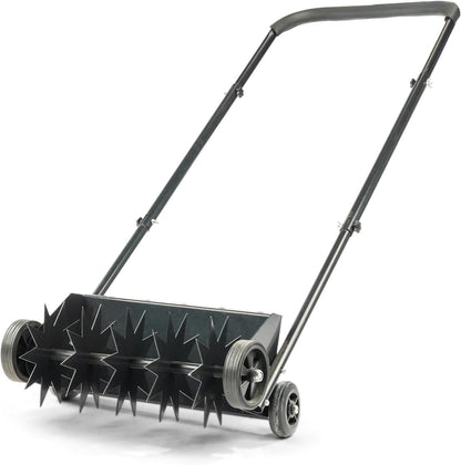 VINGLI Lawn Aerator, 19-Inch Heavy Duty Push Spike Aerator with 4 Wheels, Easy-to-Assemble, 45''