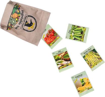Set of 43 Assorted Vegetable & Herb Seed Packets - Over 10,000 Seeds! - Includes Mylar Storage Bag