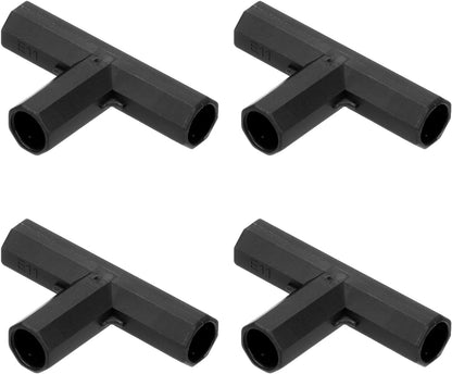 4 Pcs 11mm Greenhouse Frame Building Connectors, 3 Way Flat Pipe Fitting for Grape