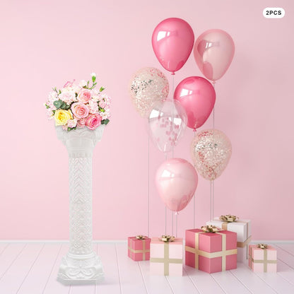 Roman Column Pedestal, Plastic White Columns for Weddings Indoor/Outdoor Roman Pillar Stand for