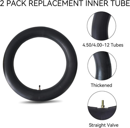 HXYCNNA 2 Pack 4.50-12 4.00-12 Inner Tube Heavy Duty with TR13 Straight Stem for Golf Carts Tractor