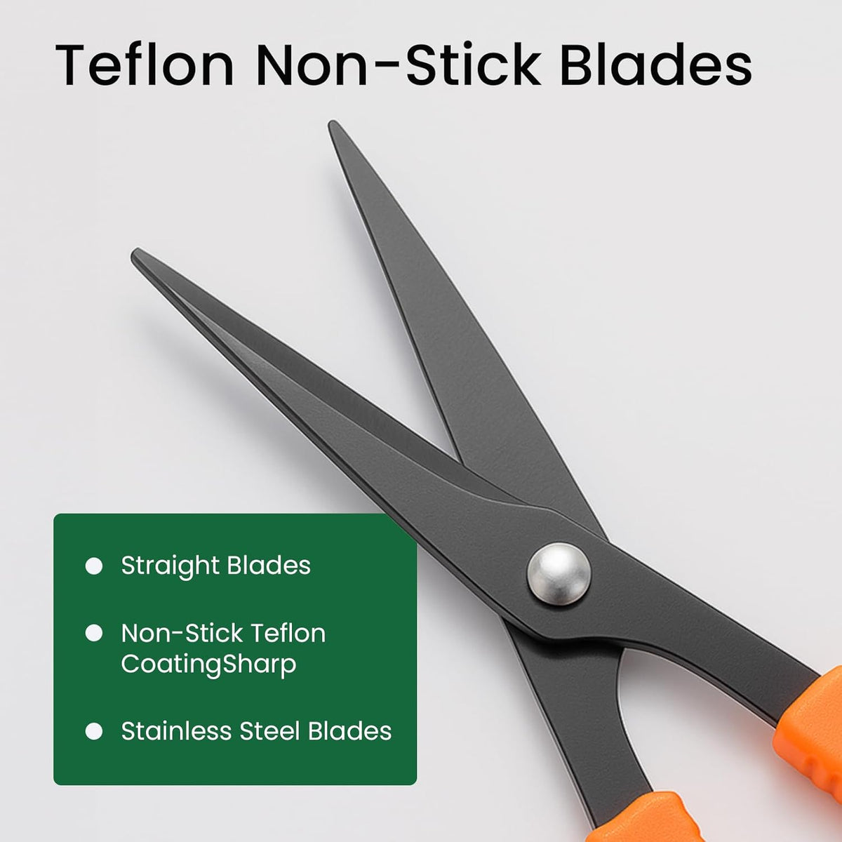 GROWNEER 1 Packs Trimming Scissors Teflon Coated Non Stick Blades Pruning Shears Gardening Hand