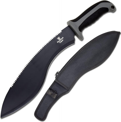 Snake Eye Machete with Heavy Duty Construction-Ergonomic Non-Slip Handle and Belt Sheath for
