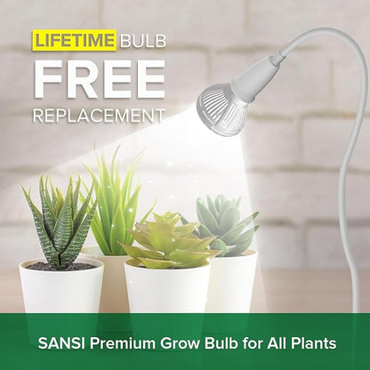SANSI LED Grow Lights for Indoor Plants, 150W Full Spectrum Clip-on Gooseneck Grow Light with