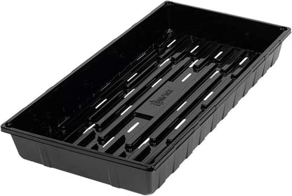 SUNPACK 10" x 20" Seed Starting Tray, Black, 2.5" - with Drainage Holes, Perfect for Greenhouses or