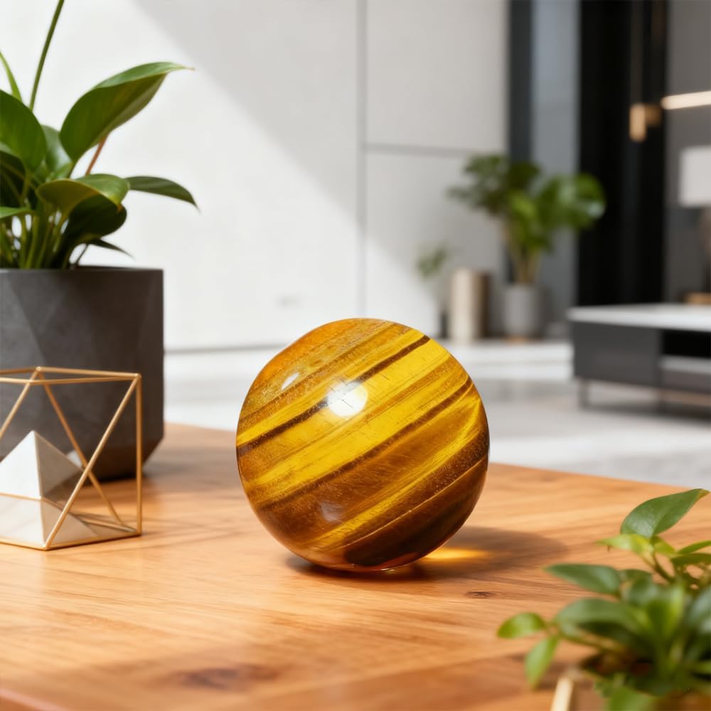 6-7cm/2.36-2.75inch Tiger Eyes Crystal Ball Polished Natural Tiger Eye Stone Sphere Decorative