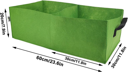 Plant Grow Bags, 5 Pack Fabric Raised Planting Bads, 2 Holes Rectangle Grow Bag, 10 Gallon