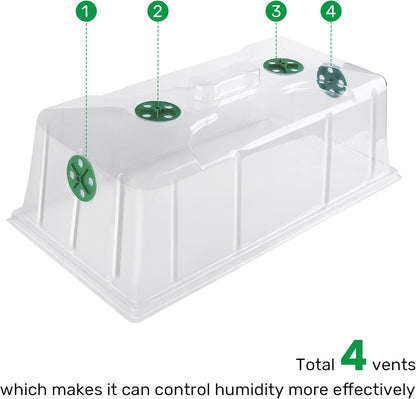 MIXC 10 Pack Humidity Dome 7" Tall Extra Strength, 1020 Growing Trays Cover, Propagation Seed