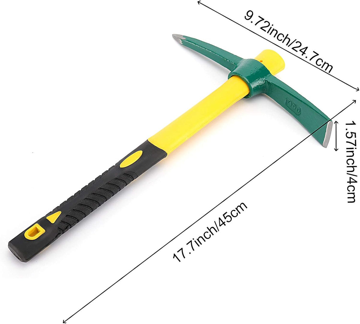 ZOENHOU 17.7 Inch Pick Mattock Hoe, Forged Garden Pick, Weeding Mattock Hoe Agriculture Hand Tools