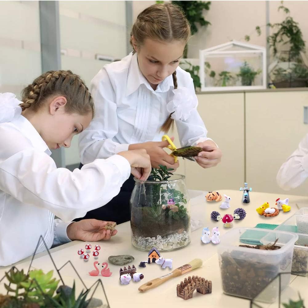 Dracarys Selected 100 Pcs Fairy Garden Accessories, Mini Resin Animals, Miniature Figurines, Micro