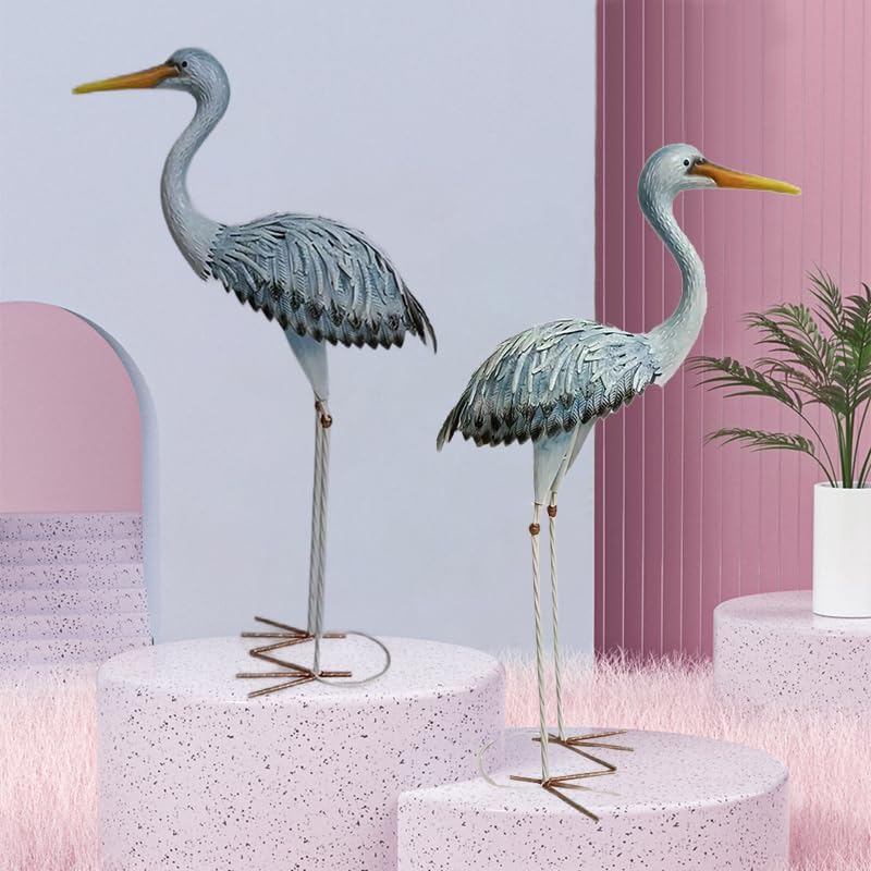 Blue Heron Statue Animal Sculpture Garden Decoration Metal Yard Art for Yard Outdoor Decoration