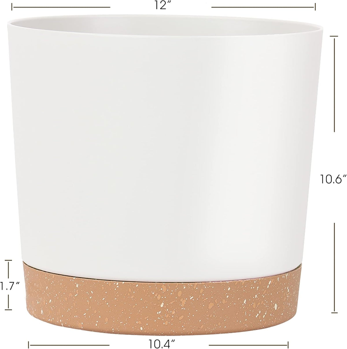 kubvici Plant Pots for Indoor Plants, 2 Pack 12 Inch Pots for Plants, Lightweight Large White