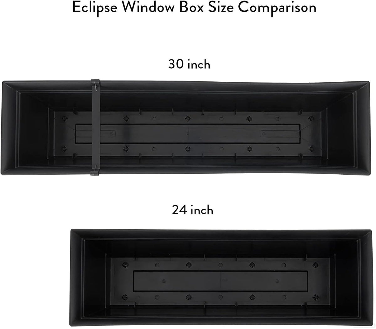 The HC Companies Eclipse Window Planter Box, 24 Inch, Black, 2-Pack