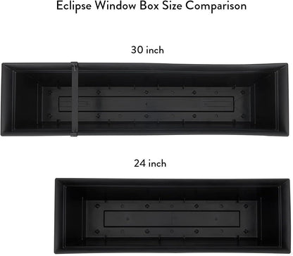The HC Companies Eclipse Window Planter Box, 24 Inch, Black, 2-Pack