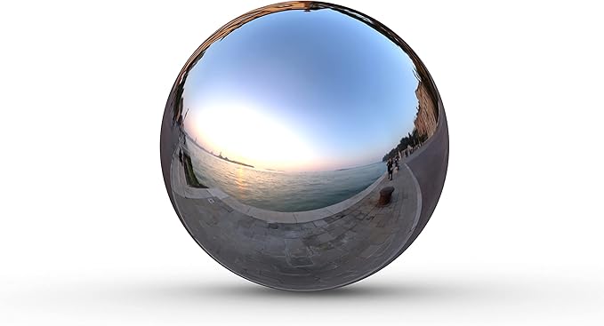 Lulu Decor, 2 pcs - 12 Silver Stainless Steel Gazing Mirror Ball, Smooth Reflective Shiny Garden