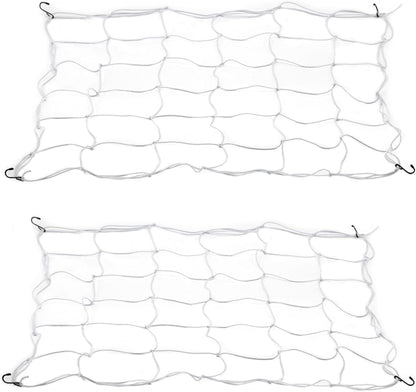 2 Pack Grow Tent Net Trellis Netting 4x4Ft Elastic Trellis Netting Includes 8 Iron Hooks Flexible