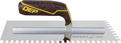 QEP Xtreme Cork Handle Stainless Steel Trowel Square Notch 1/4" x 3/8" x 1/4"