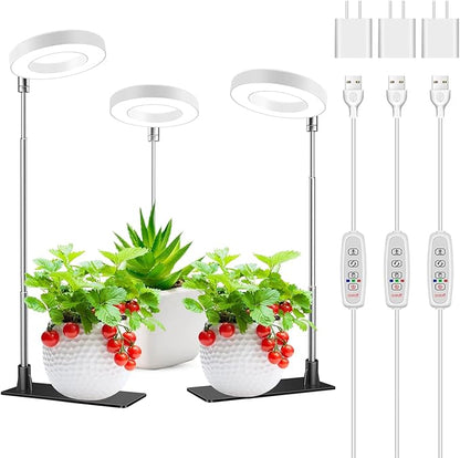 Grow Lights for Indoor Plants, 48 LEDs Full Spectrum Halo Plant Light for Indoor Plants, Height