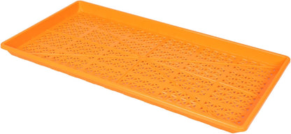 SUNPACK 10" x 20" Heavy Duty Mesh Plastic Seed Starting Tray, Orange, 1" (Pack of 10) - Ensures