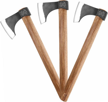 Throwing Axe Set, 3 Pack 18.9" Throwing Axes and Tomahawks with 1065 High Carbon Steel & Hickory