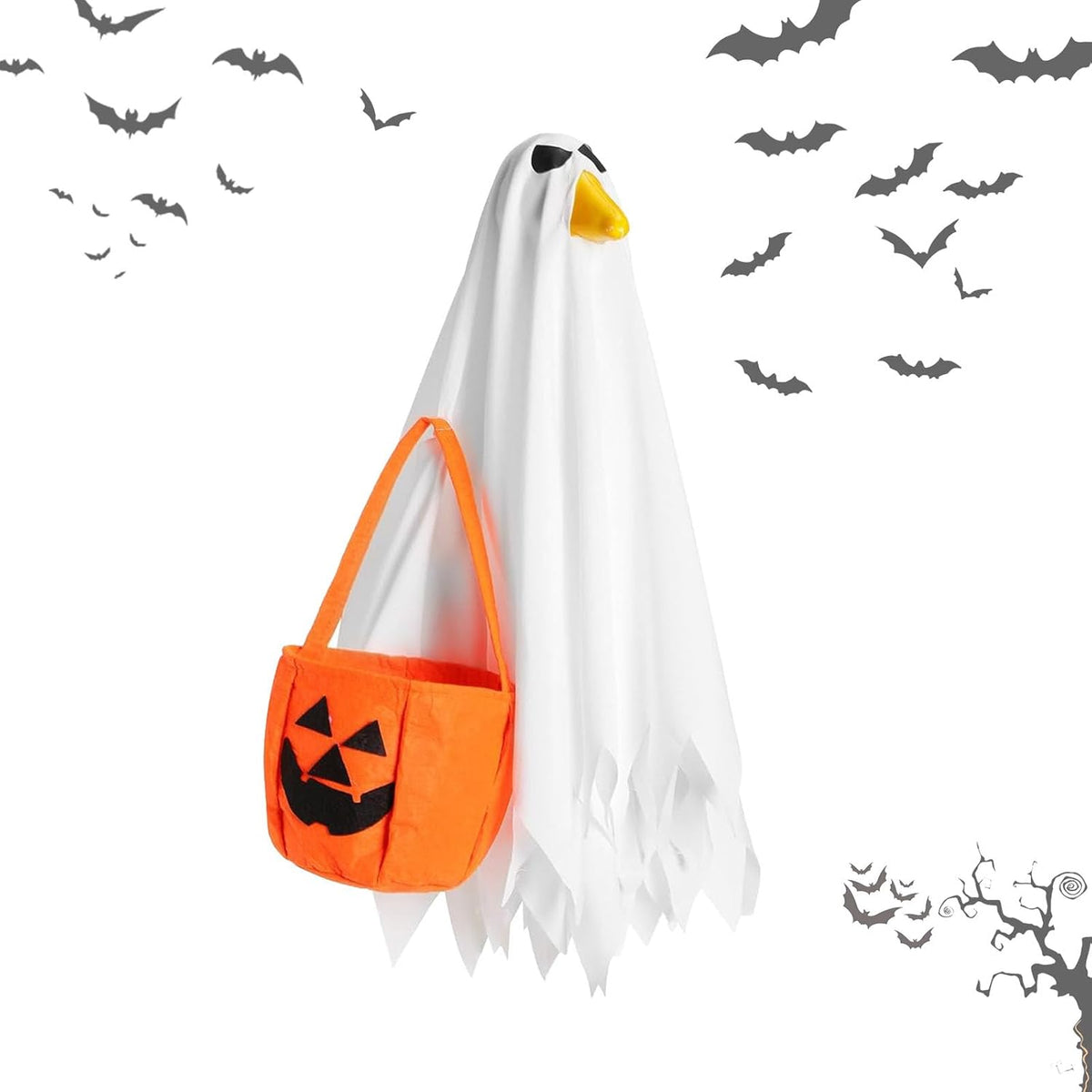 Halloween Porch Goose Outfit for 23'' Plastic Statue Lawn Porch Goose Clothes Halloween Goose
