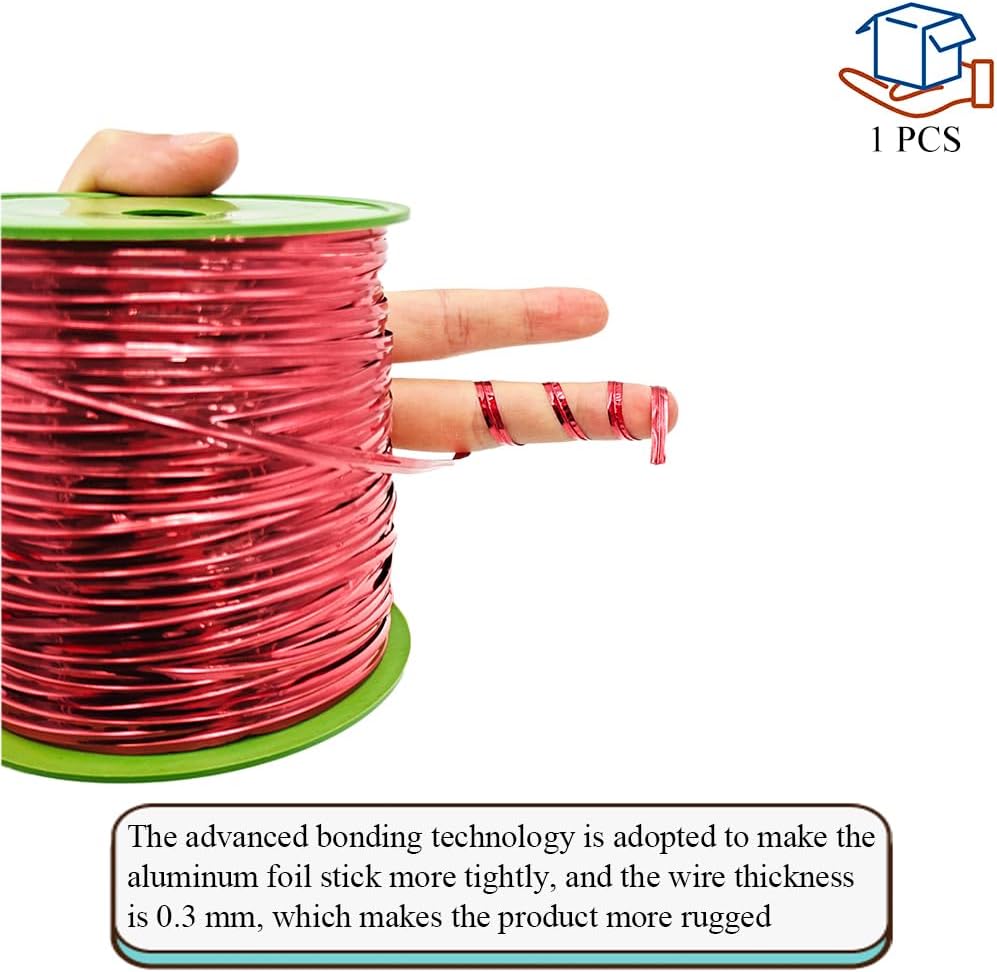 HAHIYO 350Yards/1050Feet/320M Red Metal Twist Ties for Bread Candy Coffee Plant Garden Cellophane