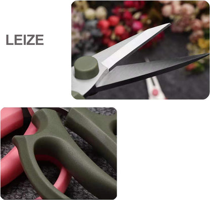 Leize Flower Scissors, Premium Thickened Stainless Steel Floral Shears, Strong Pruner for Flowers