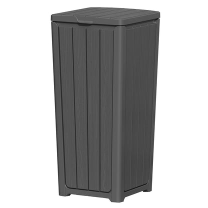 Outdoor Trash Can 23 Gallon Garbage Can with Lid Waterproof Resin Garbage Patio Waste Bin for