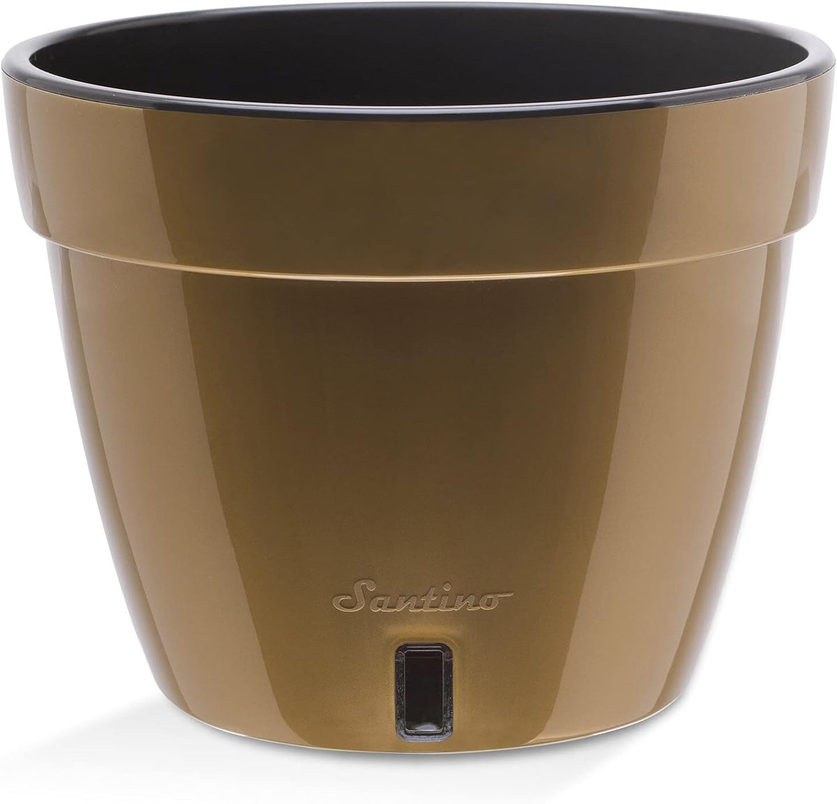 Santino ASTI 7.1 Inch Self Watering Planter Gold/Black for Indoor Plants - Premium Quality Modern