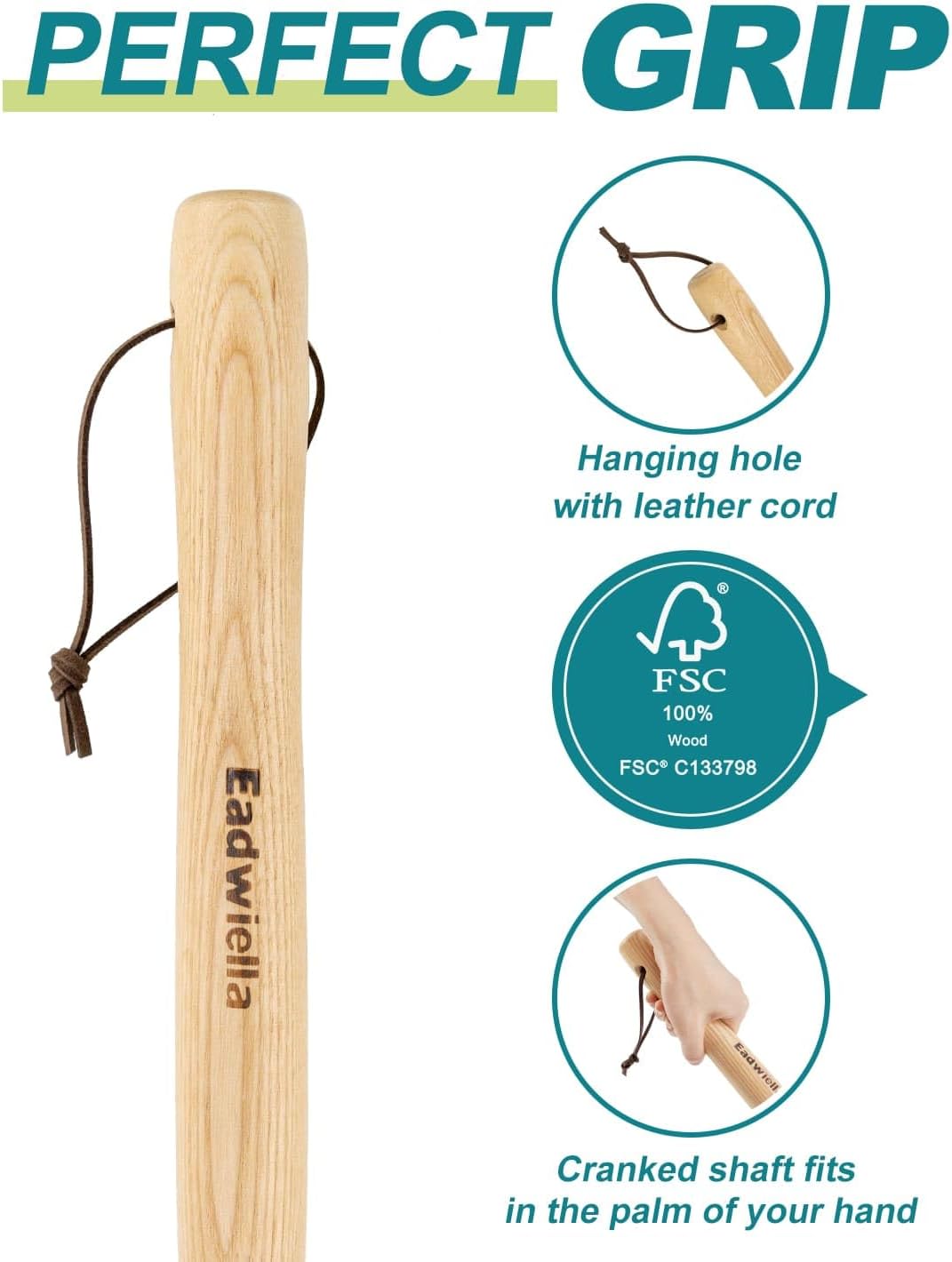 Hula Hoe Stirrup Hoe Mini for Weeding Action/Scuffle Loop Hoe Garden Tool 16Inch Hardwood Handle