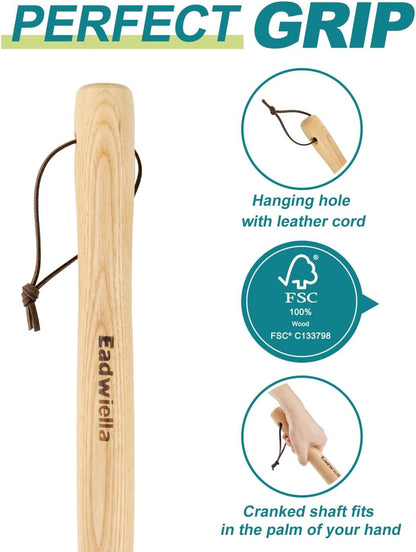 Hula Hoe Stirrup Hoe Mini for Weeding Action/Scuffle Loop Hoe Garden Tool 16Inch Hardwood Handle