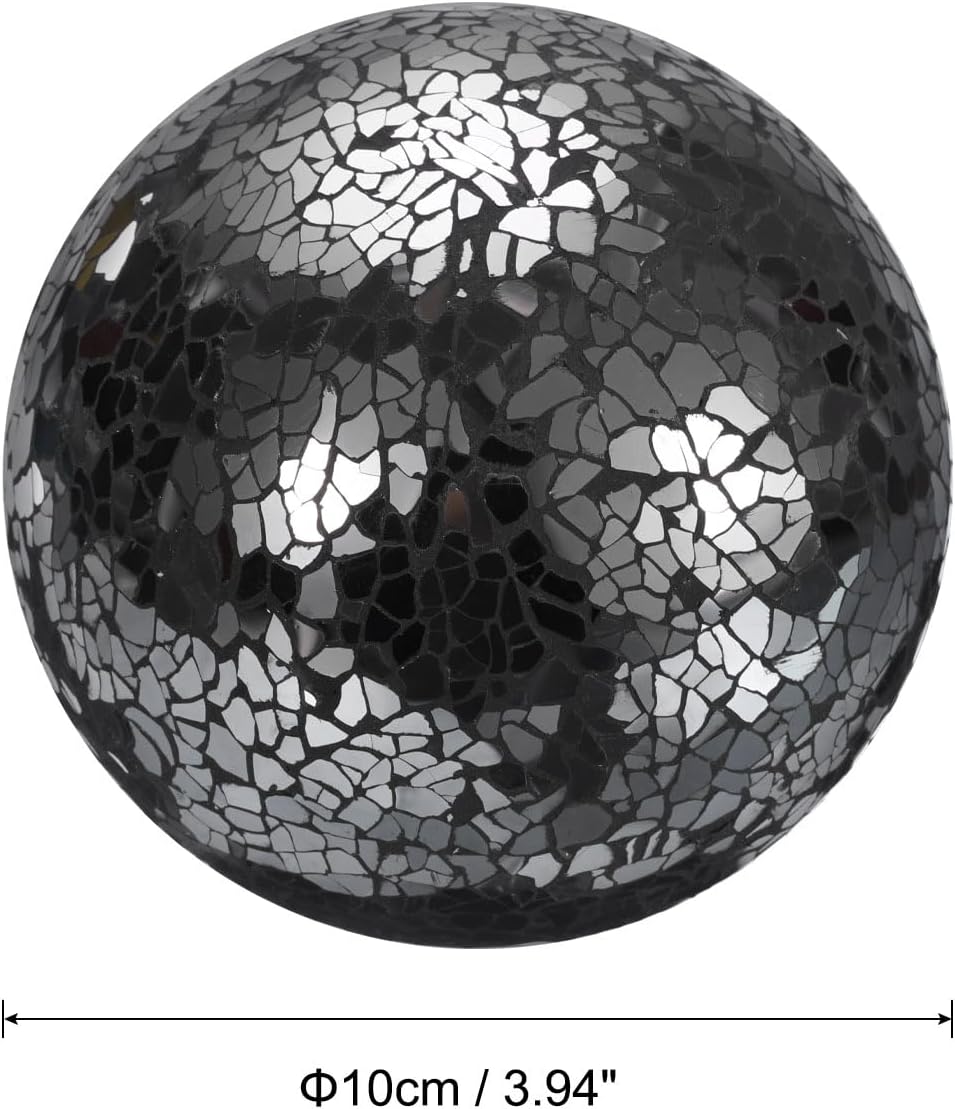 uxcell 4" Decorative Balls, 3 Pcs Mosaic Glass Balls, Decorative Table Sphere Orbs, Centerpiece