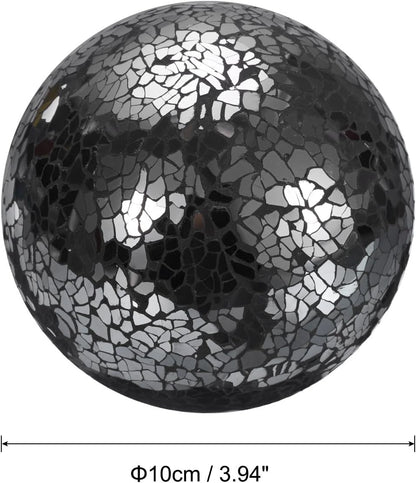 uxcell 4" Decorative Balls, 3 Pcs Mosaic Glass Balls, Decorative Table Sphere Orbs, Centerpiece