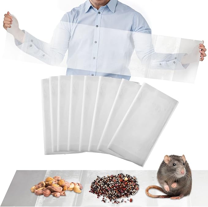 Qualirey 8 Pcs 47 Inch Ultra Large Sticky Mouse Glue Traps Sticky Rat Trap That Work for Rats