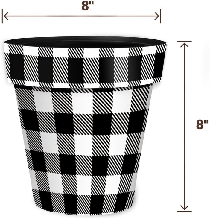 Briarwood Lane Black and White Buffalo Check Small Planter