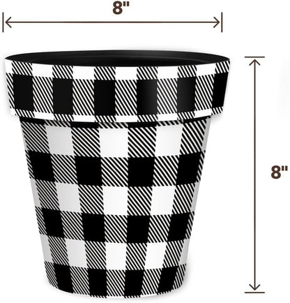 Briarwood Lane Black and White Buffalo Check Small Planter