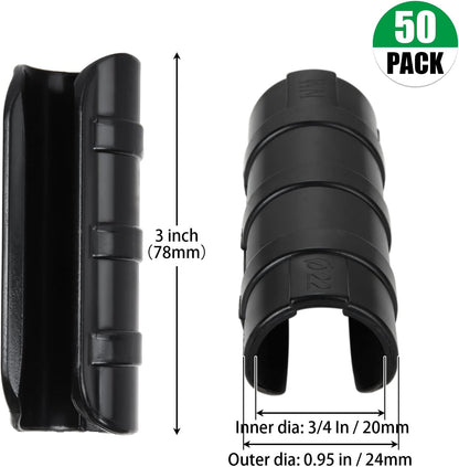 50 PCS Greenhouse Clips 3/4 inch Plastic Greenhouse Clamps 20mm Black ABS Snap Clamp Tube Clip