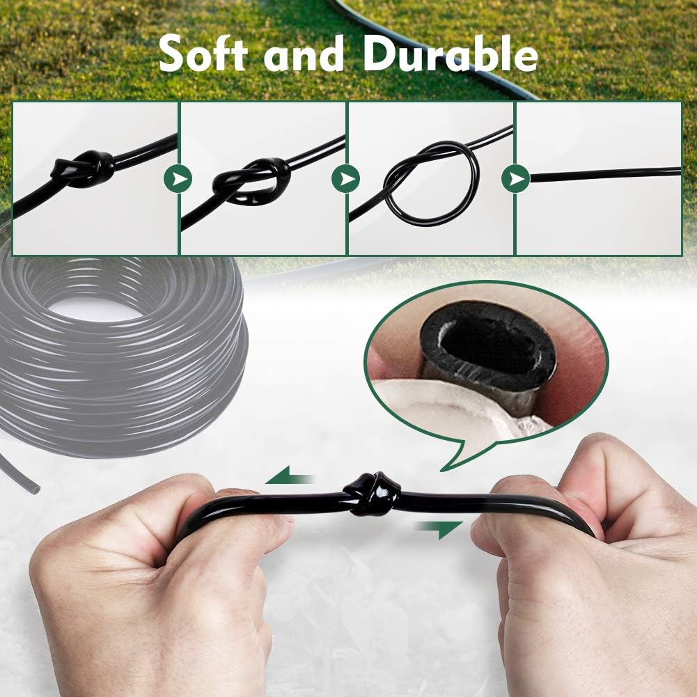 Bonviee 100ft 1/4 inch Blank Distribution Tubing Drip Irrigation Hose Garden Watering Tube Line for