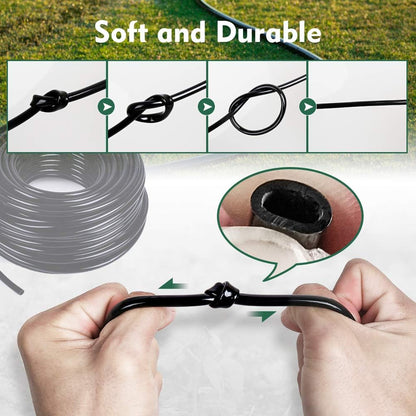 Bonviee 50 FT Blank Distribution Tubing Irrigation Drip Hose, 1/4 Inch Drip Line for Garden