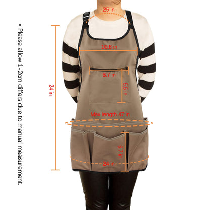 PATILWON Gardening Apron with Large Pockets for Women, 14 Pockets Waterproof Tool Apron, Work Apron