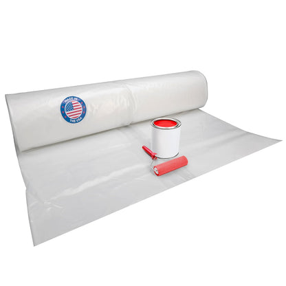 Plastic Sheeting 6 mil, 20' x 100' (2000 sq. ft.) - Semi-Clear Thick Plastic Covering for