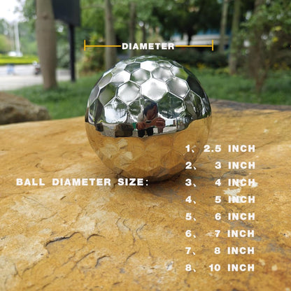 304 Stainless Steel Gazing Ball Sculptures Diamond Ball Decoration Mirror Hollow Decor Ball