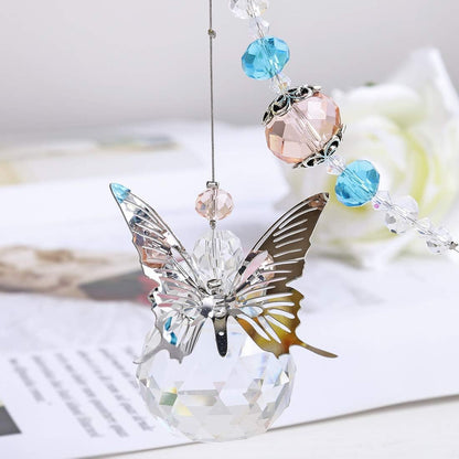 H&D HYALINE & DORA 30mm Handmade Butterfly Crystal Ball Prism Rainbow Maker Hanging Suncatcher Home