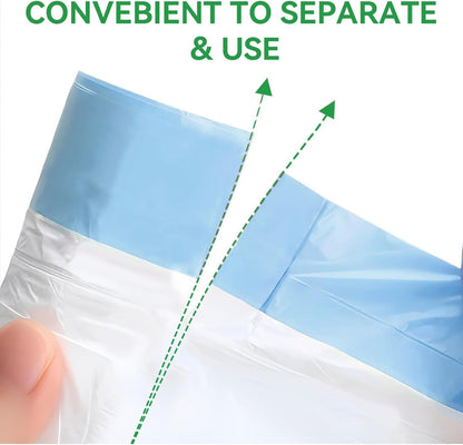 6 Gallon Trash Bags Drawstring, Pack of 35, Garbage Bags, 55x66cm, 9.5g/pcs, Unscented, White