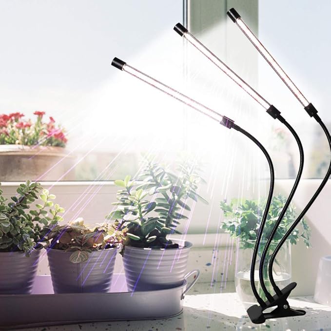 GHodec Grow Light for Indoor Plants,6000K 126LED Clip Plant Lights with Flexible Gooseneck & Timer